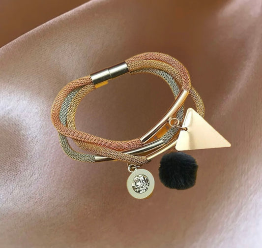 Three Tone Plated Magnetic Bracelet🧡